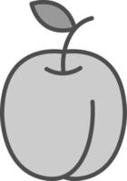 Plums Line Filled Greyscale Icon Design vector