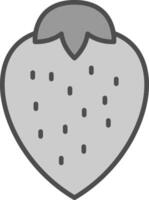 Strawberries Line Filled Greyscale Icon Design vector