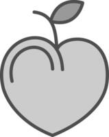 Nectarine Line Filled Greyscale Icon Design vector