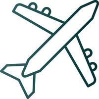 Aeroplane Line Gradient Icon vector