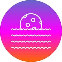 Waves Line Gradient Circle Icon vector