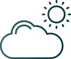 icono de gradiente de línea de nube vector