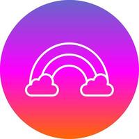 Rainbow Line Gradient Circle Icon vector