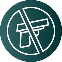 No Gun Glyph Gradient Icon vector