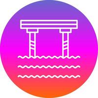 Bridge Line Gradient Circle Icon vector