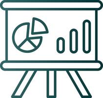 Whiteboard Line Gradient Icon vector
