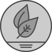 Leaf Line Filled Greyscale Icon Design vector