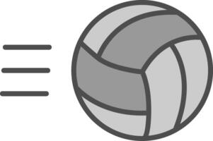 voleo pelota línea lleno escala de grises icono diseño vector