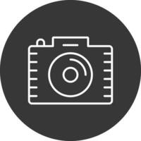 fotografía línea invertido icono diseño vector
