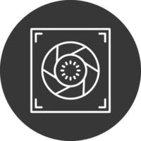 Aperture Line Inverted Icon Design vector
