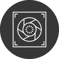 Aperture Line Inverted Icon Design vector