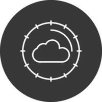 nube informática línea invertido icono diseño vector