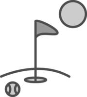 Golf Line Filled Greyscale Icon Design vector