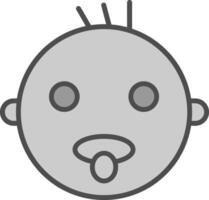 Baby Line Filled Greyscale Icon Design vector