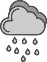 lluvia línea lleno escala de grises icono diseño vector