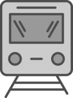 tren línea lleno escala de grises icono diseño vector