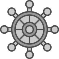 Boat Steering Line Filled Greyscale Icon Design vector