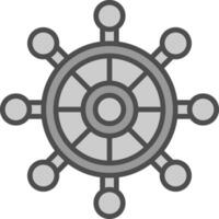 Boat Steering Line Filled Greyscale Icon Design vector