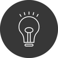 Bulb Line Inverted Icon Design vector