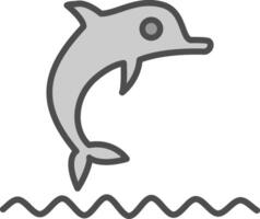 Dolphin Show Line Filled Greyscale Icon Design vector