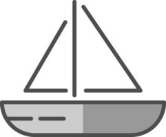 navegación barco línea lleno escala de grises icono diseño vector