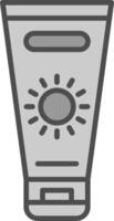 Sun Cream Line Filled Greyscale Icon Design vector