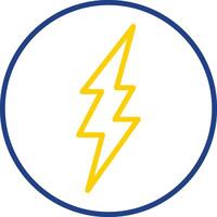Lightning Line Two Colour Icon Design vector