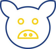 Pig Line Two Colour Icon Design vector