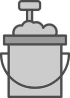 Sand Bucket Line Filled Greyscale Icon Design vector