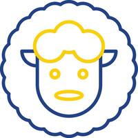 Sheep Line Two Colour Icon Design vector
