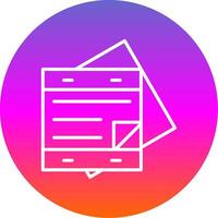 Sticky Notes Line Gradient Circle Icon vector