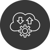 Cloud Line Inverted Icon Design vector