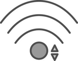 Wifi línea lleno escala de grises icono diseño vector