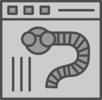 Worms Line Filled Greyscale Icon Design vector
