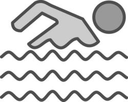 Swimming Line Filled Greyscale Icon Design vector