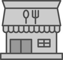 restaurante línea lleno escala de grises icono diseño vector