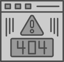 Error Line Filled Greyscale Icon Design vector