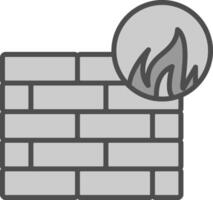 Firewall Line Filled Greyscale Icon Design vector