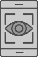 Eye Recognition Line Filled Greyscale Icon Design vector