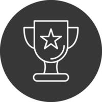 Trophy Line Inverted Icon Design vector