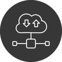 Cloud Line Inverted Icon Design vector