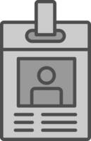 Identity Card Line Filled Greyscale Icon Design vector