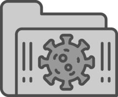 Infected Folder Line Filled Greyscale Icon Design vector