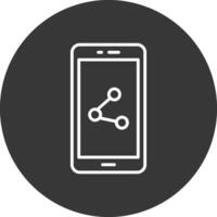 Mobile Phone Line Inverted Icon Design vector