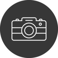 Photo Camera Line Inverted Icon Design vector