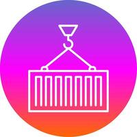 Container Loading Line Gradient Circle Icon vector