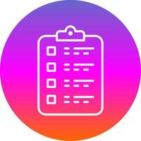 Lista de Verificación línea degradado circulo icono vector