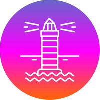 Lighthouse Line Gradient Circle Icon vector