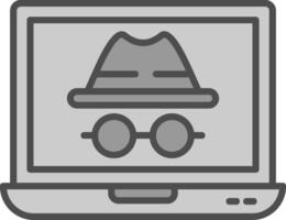 Incognito Line Filled Greyscale Icon Design vector