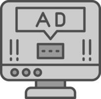 anuncio popular arriba línea lleno escala de grises icono diseño vector